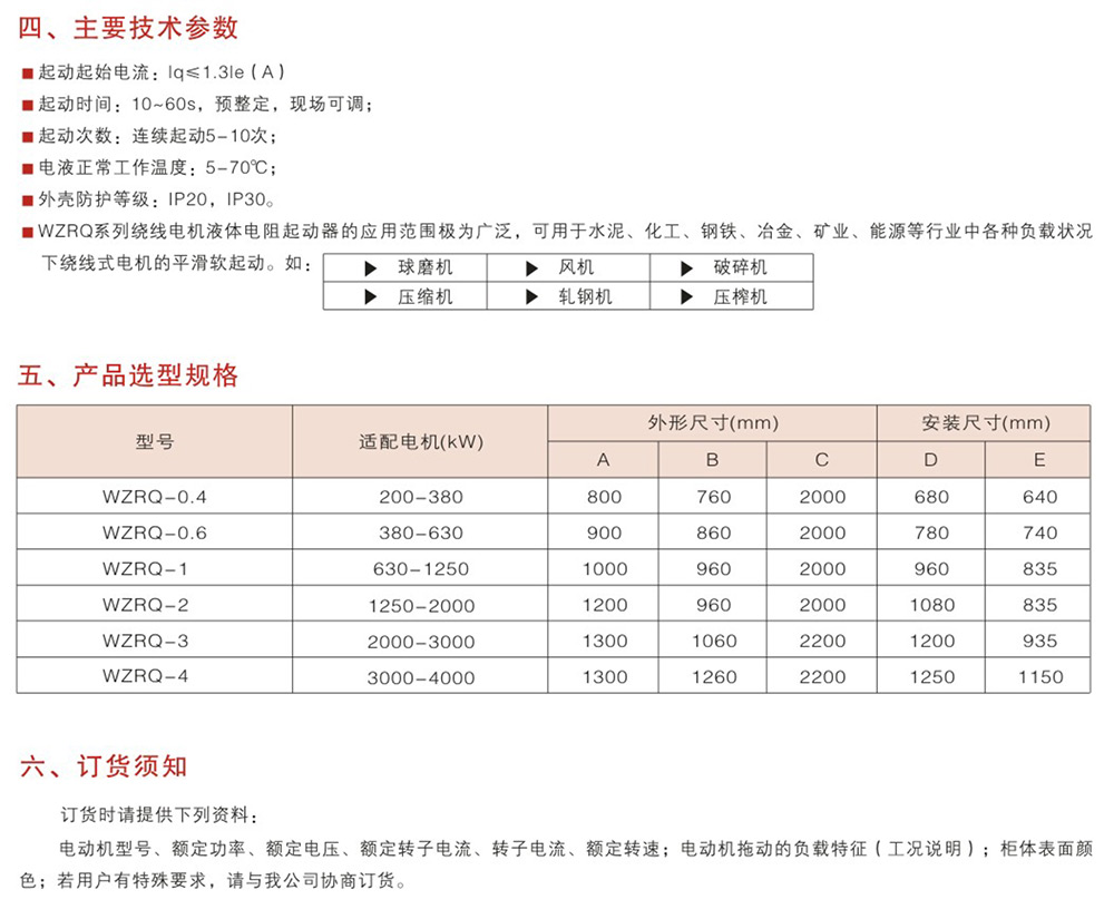 WZRQ系列高低壓繞線電機(jī)液體電阻起動器